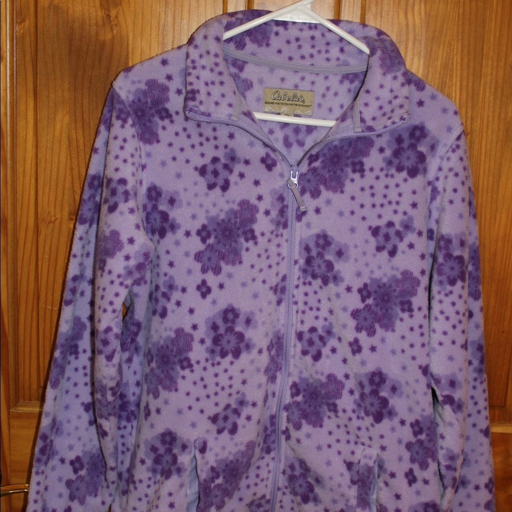 Purple cabelas zip up sweatshirt